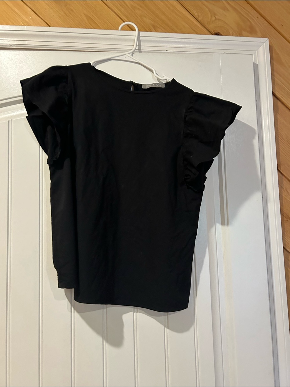 Classic Black Ruffle-Sleeve Blouse